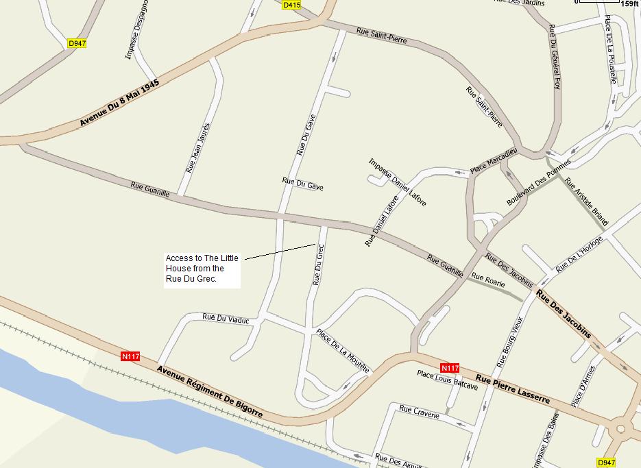 Map
              showing location of The Little House
